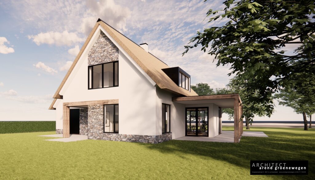 Woning rieten kap natuursteen Arend groenewegen architect1