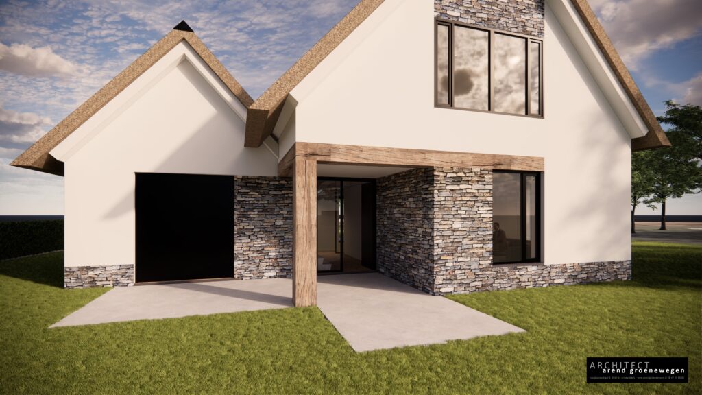 Woning rieten kap natuursteen Arend groenewegen architect3